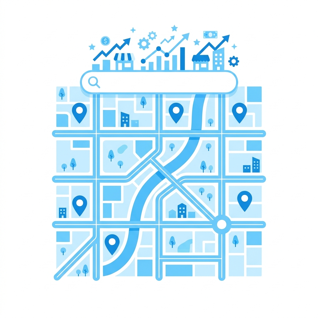 Local SEO Maps Pins Graphic